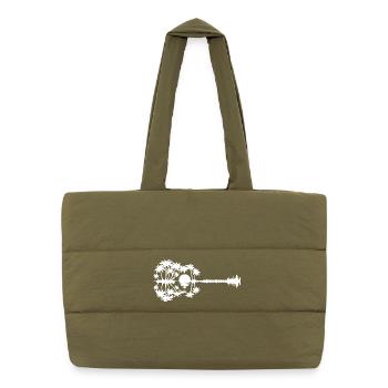 Silhouette de paradis au coucher du soleil - Sac shopping matelassé - safari green - Devant