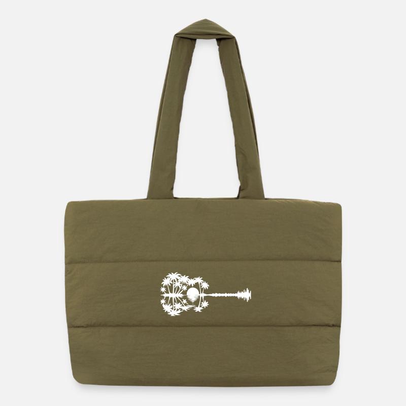 Silhouette de paradis au coucher du soleil Sac shopping matelassé