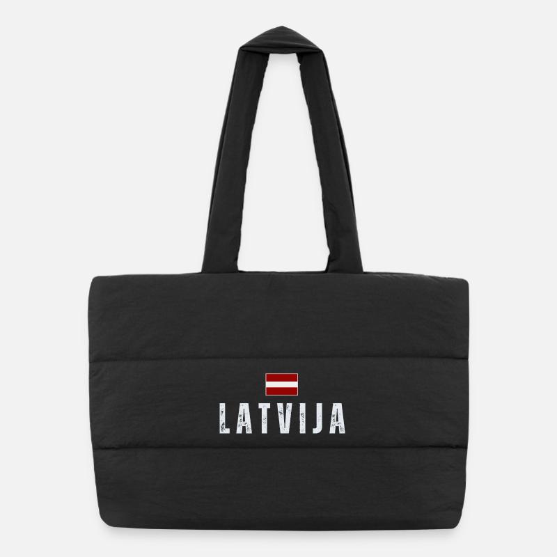 Drapeau de Lettonie, patriote letton Sac shopping matelassé