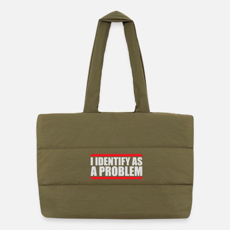 I Identify as a Problem Statement Frech Rebellisch Puffer-Einkaufstasche