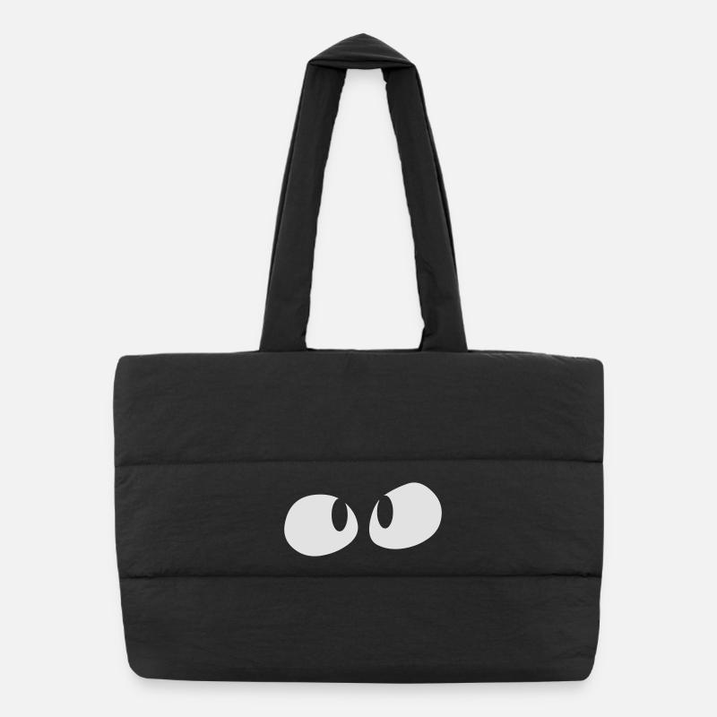 Eyes - Puffer Shopping Bag - black
