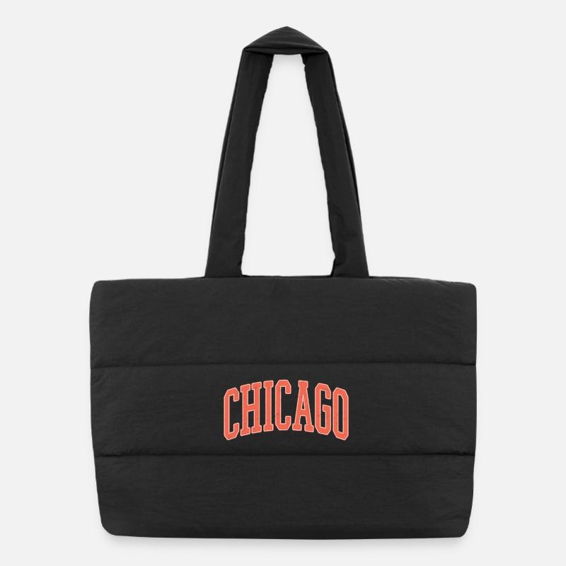 Chicago Arched Block Schriftzug Puffer-Einkaufstasche