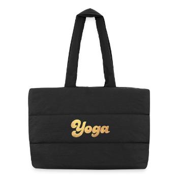 Yoga Gold Schnoerkel Meditation Fan Yogi Hobby - Puffer Shopping Bag - black - Front