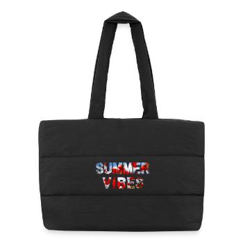 Summer Vibes Poppy - Puffer Shopping Bag - black - Front