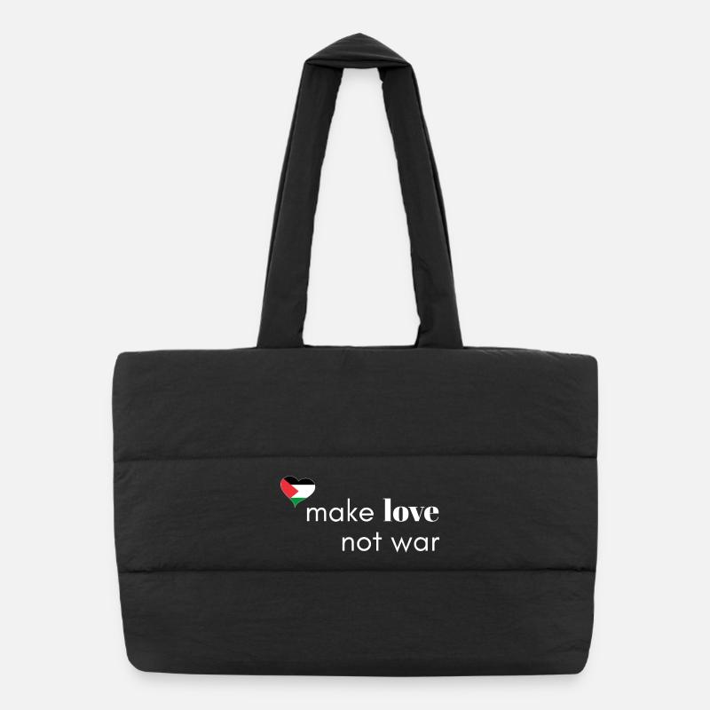 Faites l’amour, pas la guerre - Palestine Sac shopping matelassé