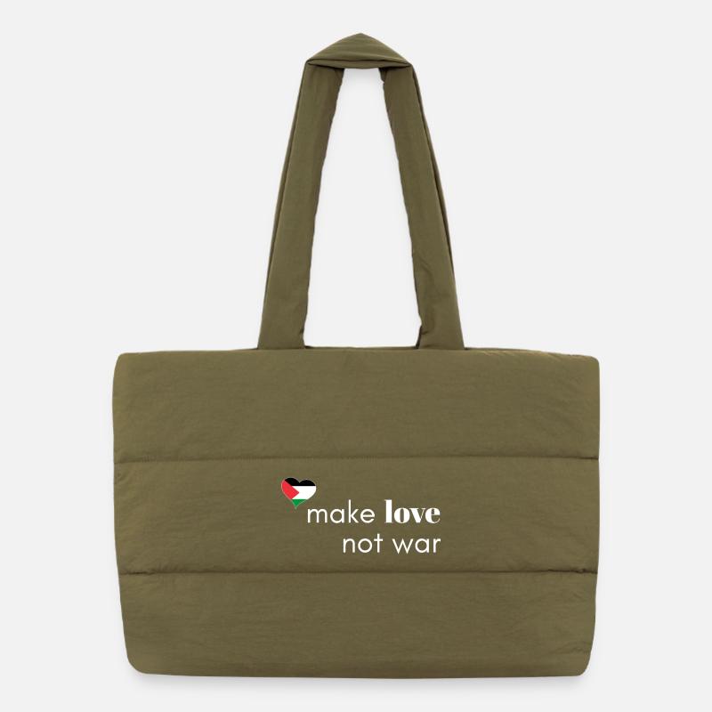 Faites l’amour, pas la guerre - Palestine Sac shopping matelassé