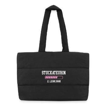 Plasterer training 2nd year of apprenticeship second year - Puffer Shopping Bag - black - Front