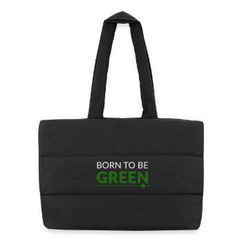 Né pour être trèfle vert - Sac shopping matelassé - noir - Devant
