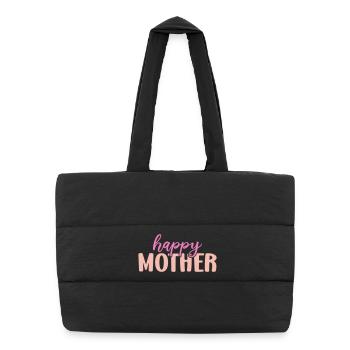 Mère heureuse - Sac shopping matelassé - noir - Devant