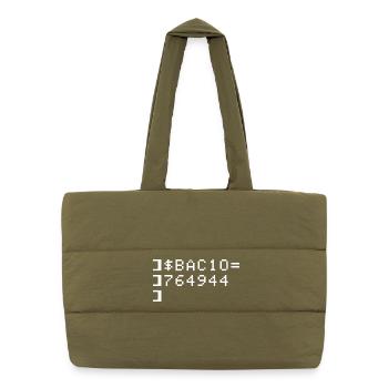 Bacio BAC10 8-Bit Esadecimal Code Nerd Pixel Art - Puffer Shopping Bag - safari green - Front