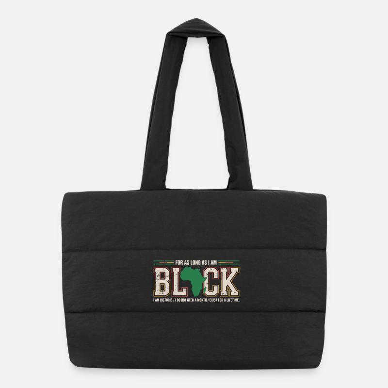 Pride Afro Black History Month Vintage Puffer Shopping Bag