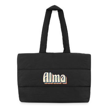 Alma T-Shirt Retro Vintage T-Shirt Geschenkidee - Puffer-Einkaufstasche - Schwarz - Vorne