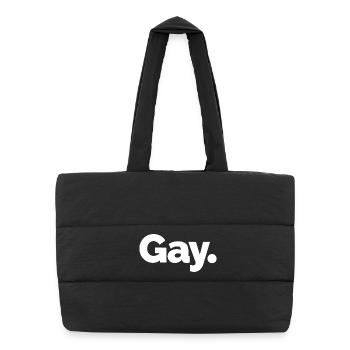 Gay. Pride Bold Typographie - Sac shopping matelassé - noir - Devant