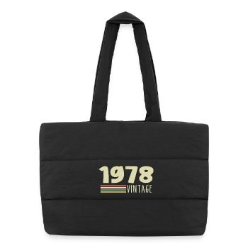 1978-Anniversaire-1978-retro-1978 - Sac shopping matelassé - noir - Devant