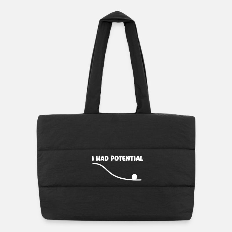 J’avais un humour potentiel de nerd scientifique avec des jeux de mots en physique Sac shopping matelassé