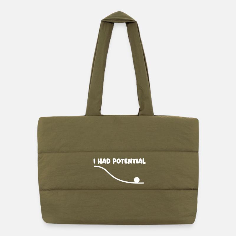 J’avais un humour potentiel de nerd scientifique avec des jeux de mots en physique Sac shopping matelassé