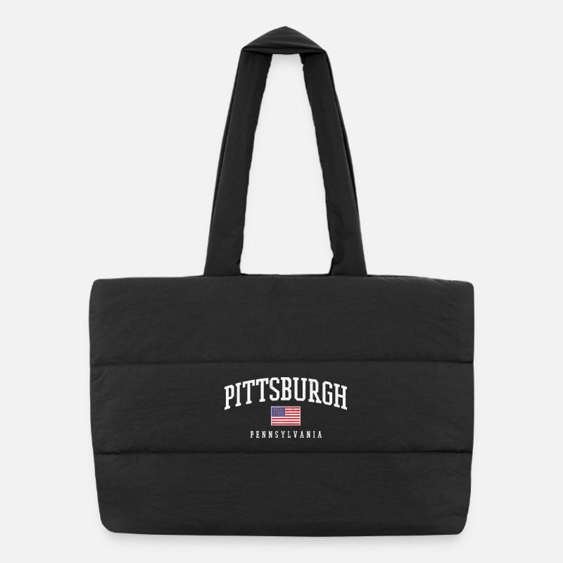 Arc de Pittsburgh avec drapeau Sac shopping matelassé