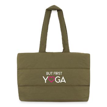 Aber zuerst Yoga - Puffer-Einkaufstasche - safari Green - Vorne