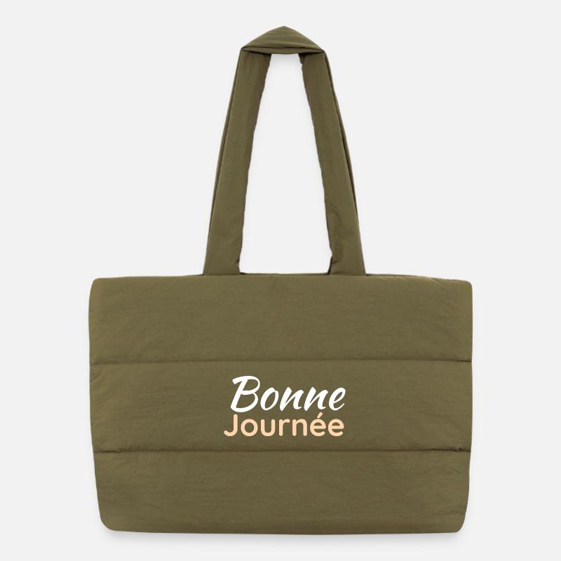 bonne journée Sac shopping matelassé