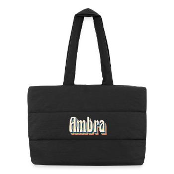 Vintage rétro ambre T-Shirt T-Shirt idée cadeau - Sac shopping matelassé - noir - Devant