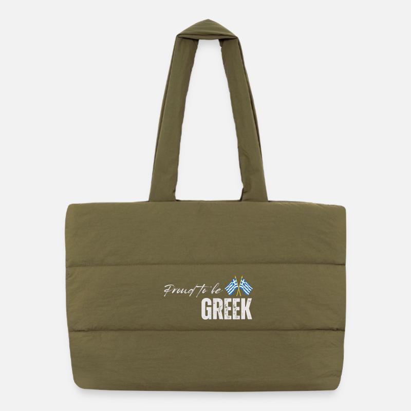 La fierté grecque, j’adore la Grèce Sac shopping matelassé