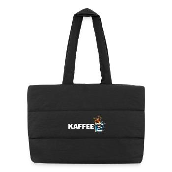 Kaffee Mascot Splash - Puffer-Einkaufstasche - Schwarz - Vorne