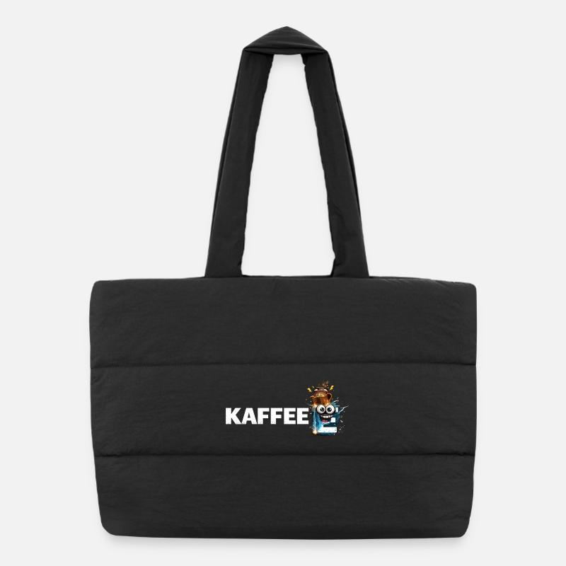 Coffee Mascot Splash Puffer Shopping Bag