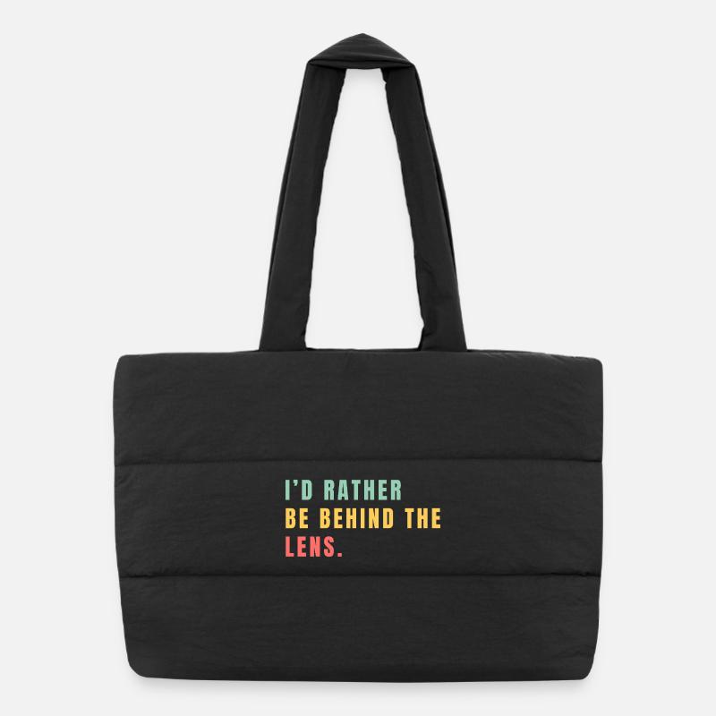 Je préfère être derrière l’objectif Sac shopping matelassé