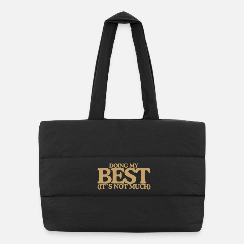 Doing my best Lustiger Retro Spruch Design Puffer-Einkaufstasche