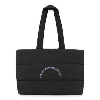 Real Girls Are never Perfect - Puffer-Einkaufstasche - Schwarz - Vorne