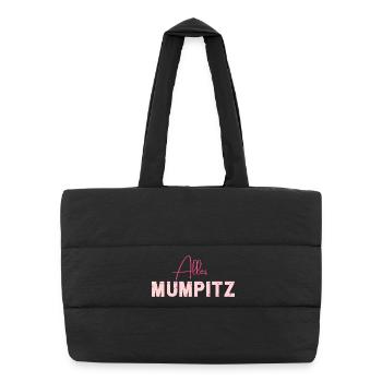 Alles Mumpitz - Wortschätze - vergessene Wörter - Puffer-Einkaufstasche - Schwarz - Vorne