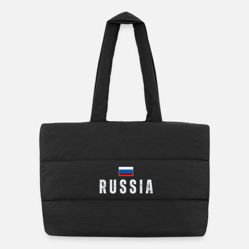 Drapeau russe, fierté russe Sac shopping matelassé