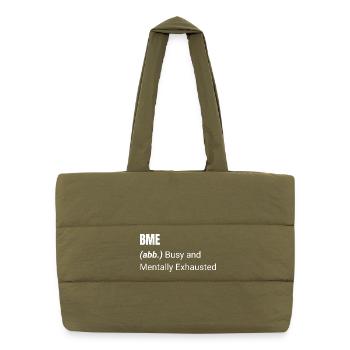 BME Shirt – T-shirt occupé et mentalement épuisé - Sac shopping matelassé - safari green - Devant