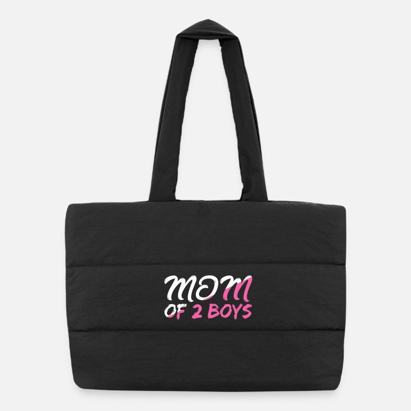 Mama von 2 Jungs mit Herz Motiv Puffer-Einkaufstasche