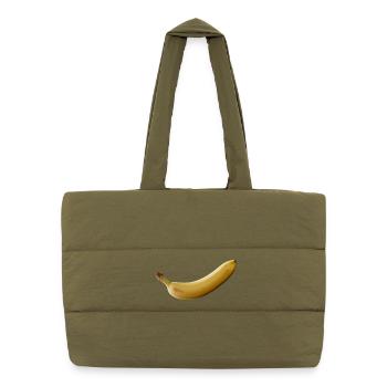 Bananen Neon Illustration - Puffer-Einkaufstasche - safari Green - Vorne