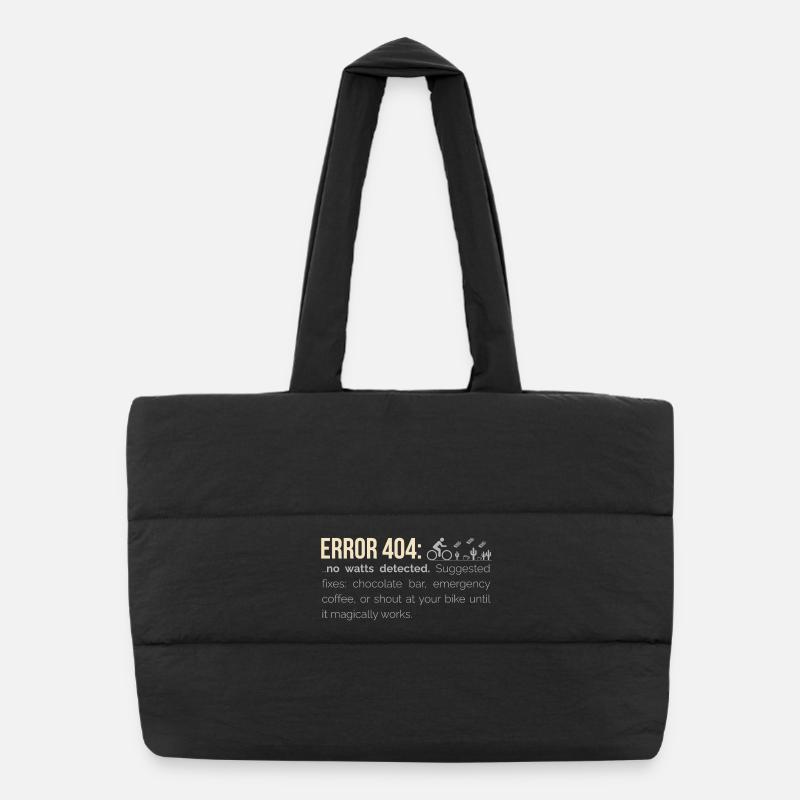 Sweat à capuche cyclable – 404 : Aucun watts détecté Sac shopping matelassé