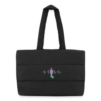 Table football heartbeat - Puffer Shopping Bag - black - Front