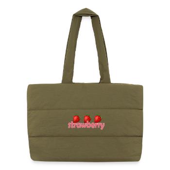 STRAWBERRY - Puffer-Einkaufstasche - safari Green - Vorne