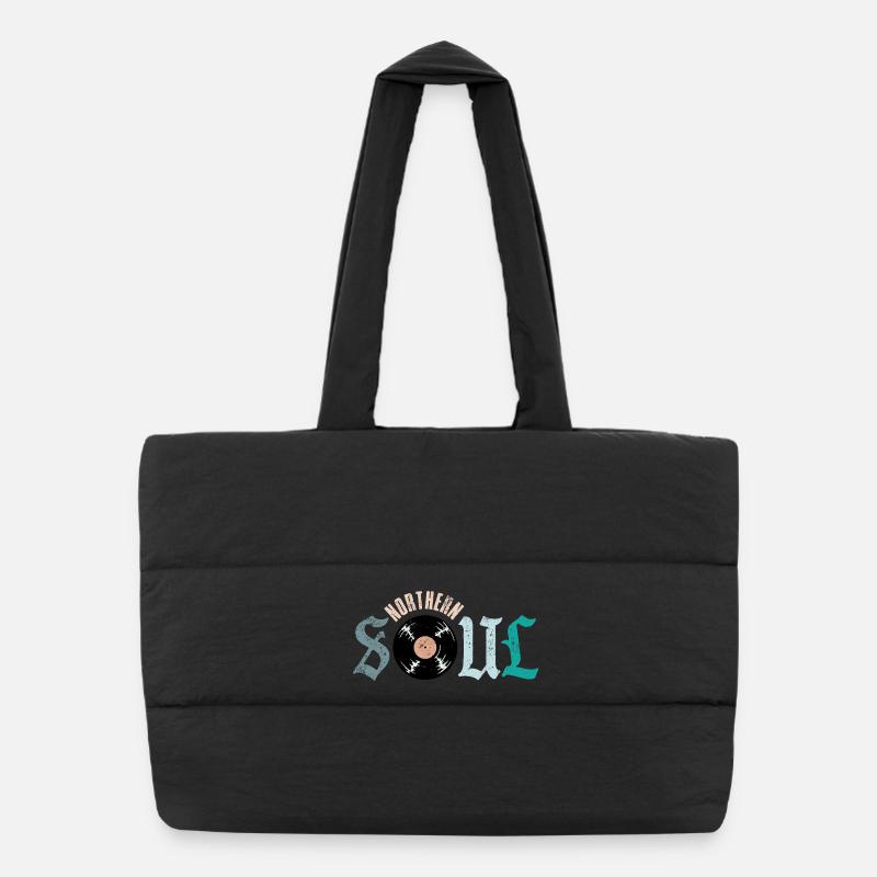 Northern Soul Music Vinyl Puffer Shopping Bag