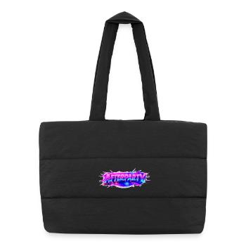 Afterparty Neon Pulse - Puffer-Einkaufstasche - Schwarz - Vorne