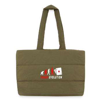 Évolution du poker - Sac shopping matelassé - safari green - Devant