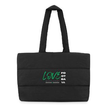 Love football green - Puffer Shopping Bag - black - Front