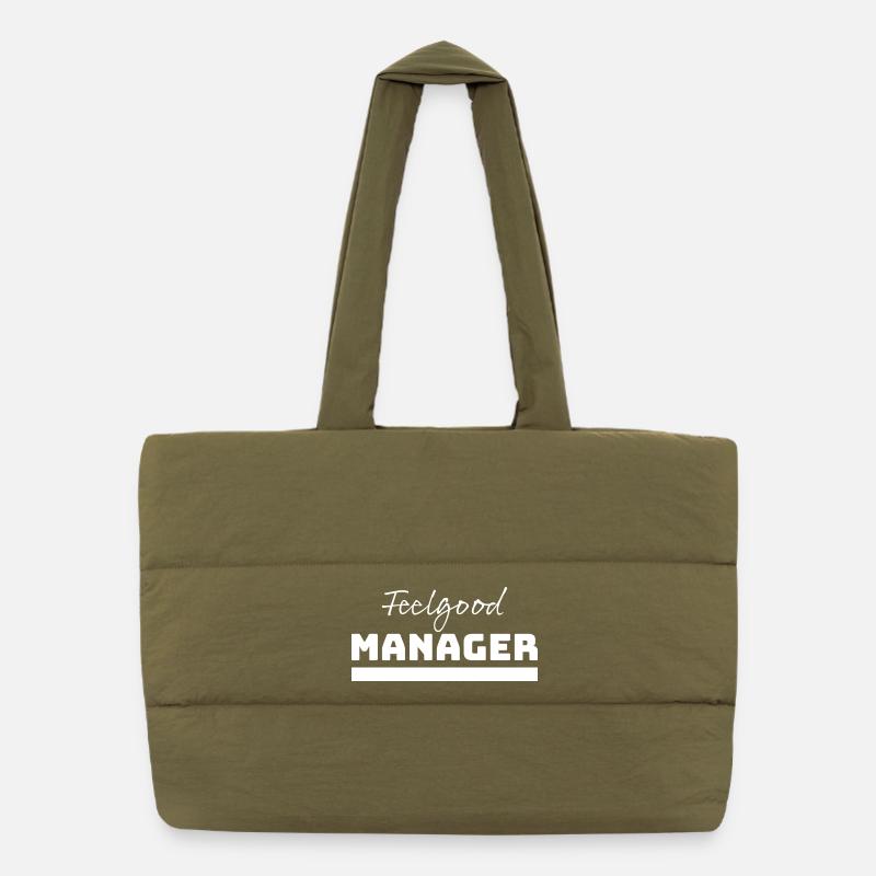 Tshirt Feelgood Manager white Puffer-Einkaufstasche