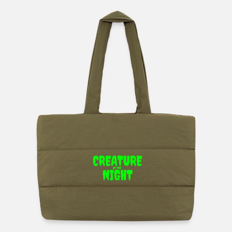 Créature de la nuit Texte d’horreur Sac shopping matelassé