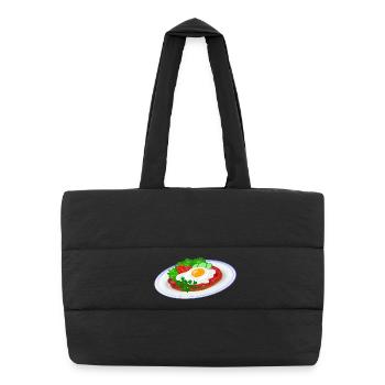 Traditional English breakfast - Puffer Shopping Bag - black - Front