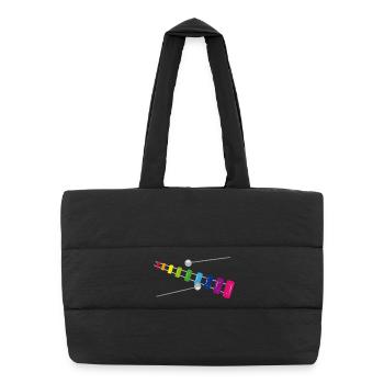 Regenbogen Xylophon – Farbenfrohes Musikinstrument - Puffer-Einkaufstasche - Schwarz - Vorne