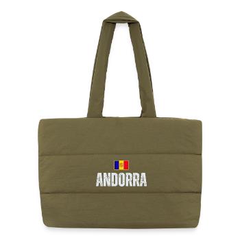 Drapeau d’Andorre, fierté andorrane - Sac shopping matelassé - safari green - Devant