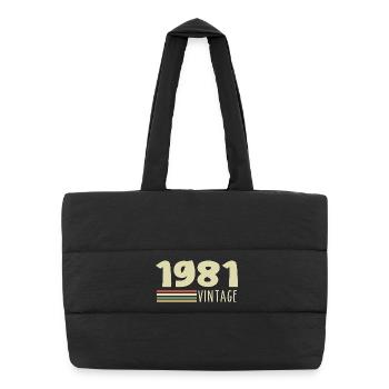 1981-Anniversary-1981-retro-1981 - Puffer Shopping Bag - black - Front