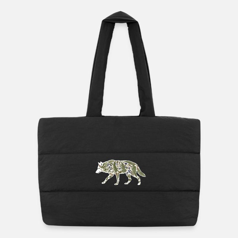 wolf-botanical Puffer-Einkaufstasche