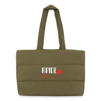 Bride to be bachelor party bride engagement - Puffer Shopping Bag - safari green - Front